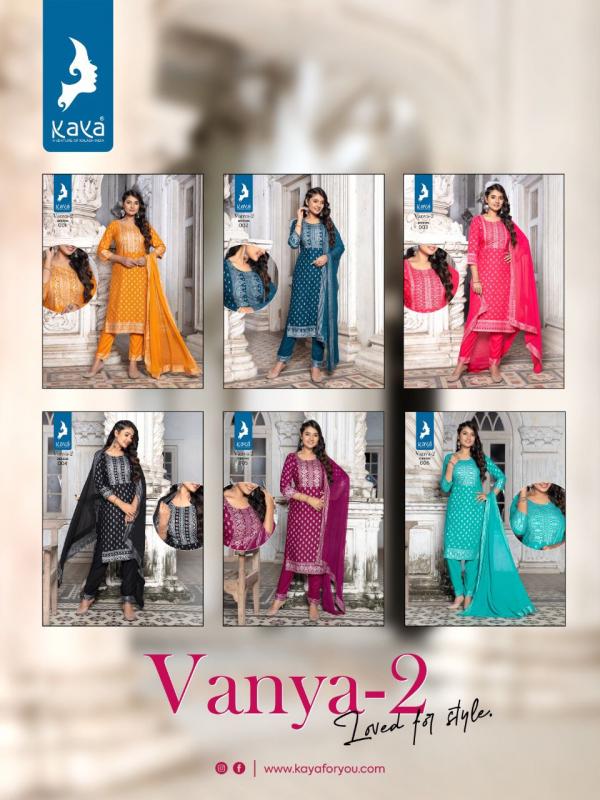 Kaya Vanya Vol 2 Rayon Designer Embroidery Readymade Suit